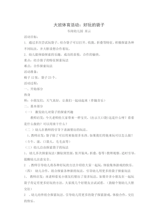 大班体育《好玩的袋子》