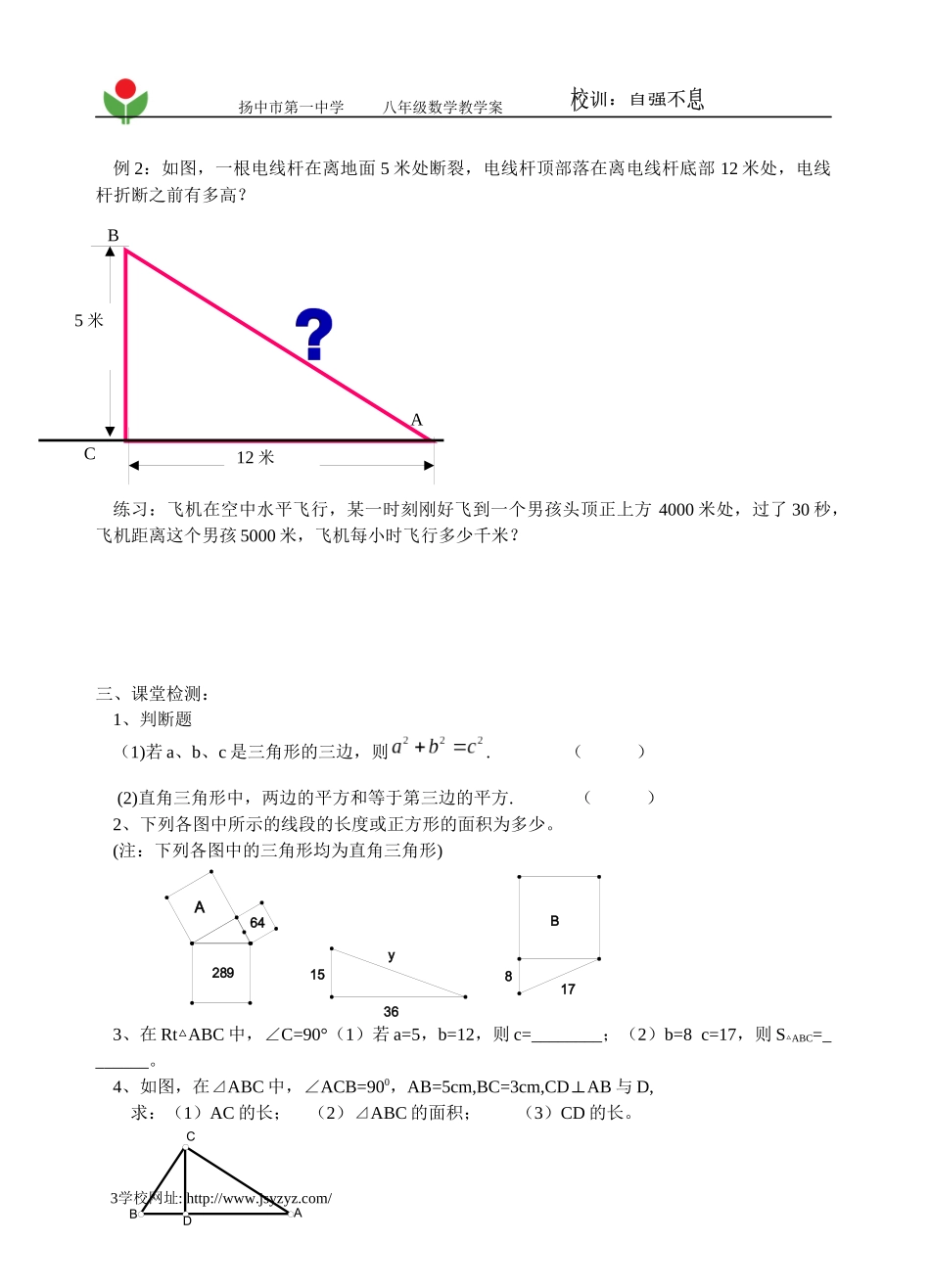 勾股定理学案1_第3页