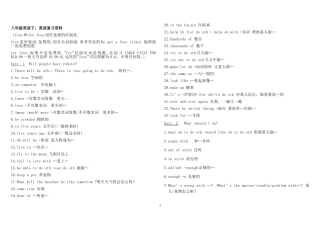 新目标八年级下册英语词组归纳