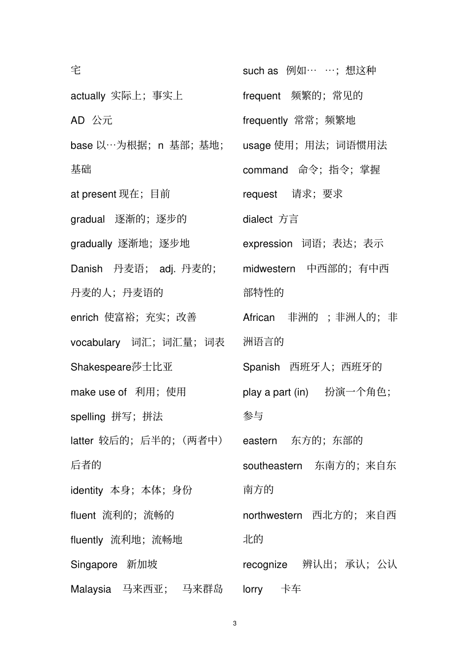 人教版高一英语必修4单词表汇总_第3页