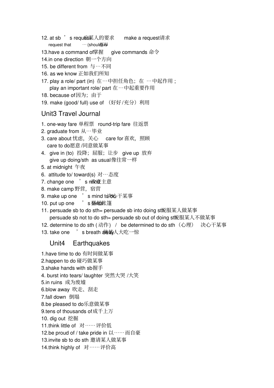 人教版高一英语必修一知识点归纳_第2页