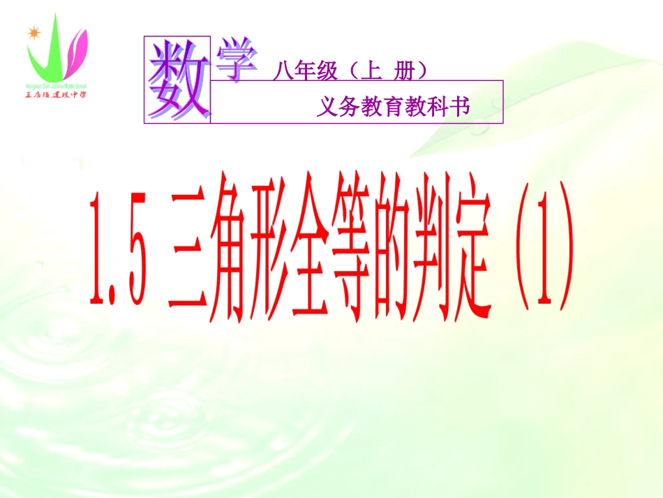 1.5三角形全等的判定(1)_第1页