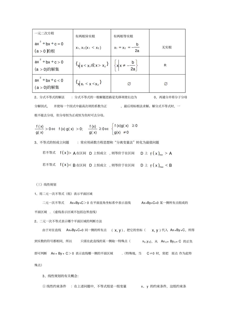 人教版高中不等式复习讲义含答案超经典!_第2页