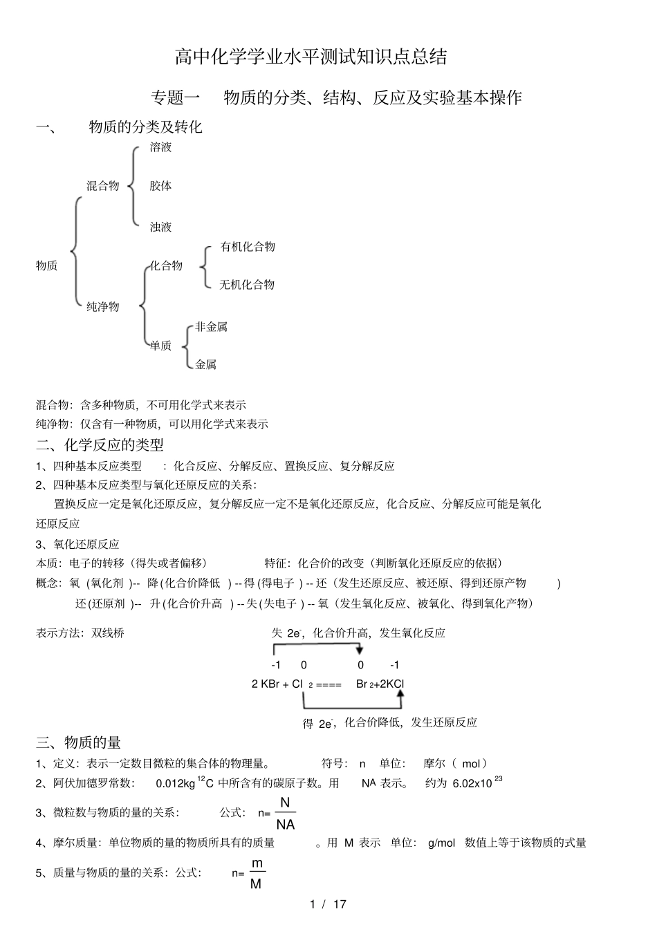 人教版高中化学学业水平测试知识点必修1、2化学与生活总结_第1页