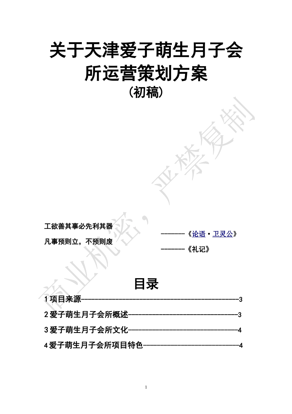 月子会所运营方案_第1页