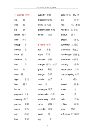 牛津小学英语词汇归纳 (2)