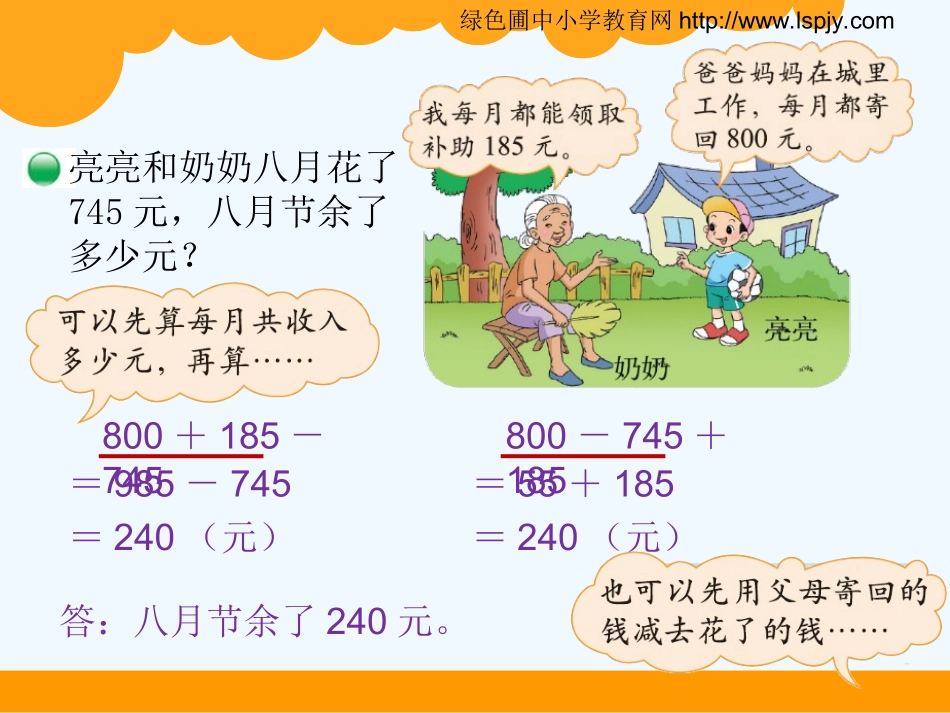 小学数学北师大2011课标版三年级北师大版三年级上册--节余多少钱_第2页