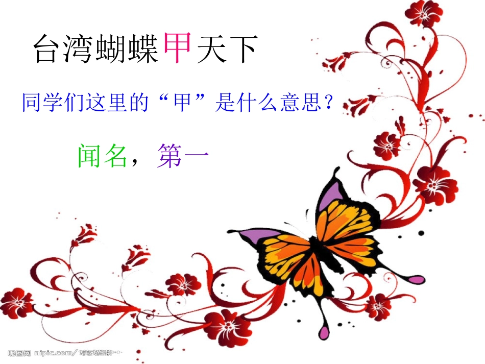 2017-2018四年级语文上册第四单元16台湾蝴蝶甲天下ppt课件(-语文S版)_第3页