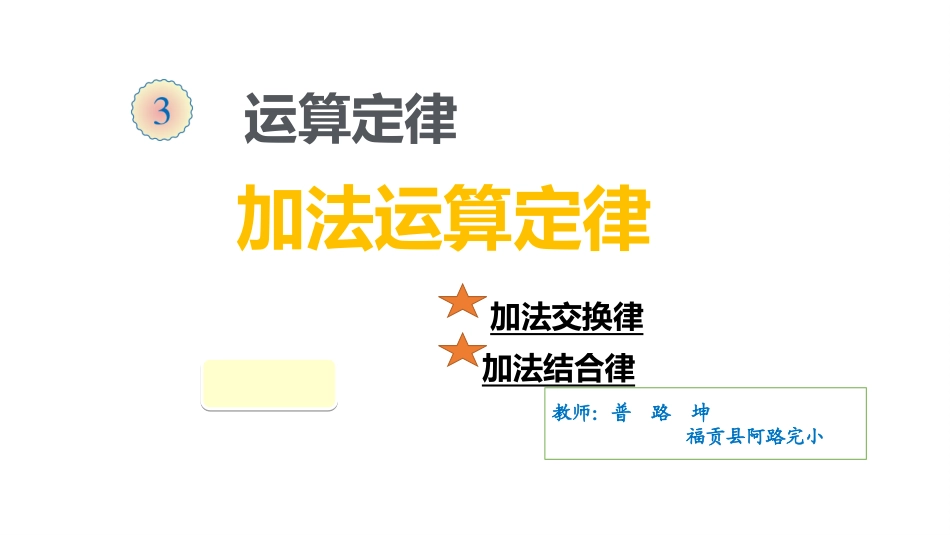 小学数学2011版本小学四年级加法运算定律-(3)_第1页