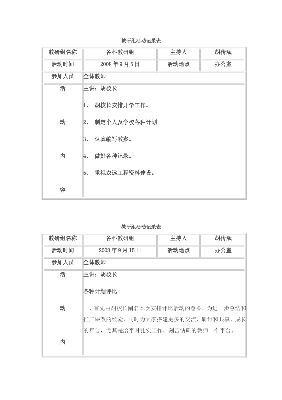 教研组活动记录表_第1页