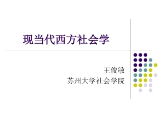 现当代西方社会学理论