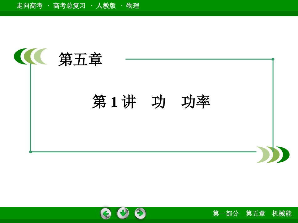 【走向高考】2016届高三物理人教版一轮复习课件：第5章第1讲功　功率_第3页