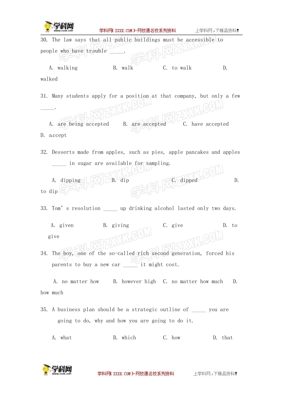 2014高考英语单项选择抓分练习(1)及答案_第2页