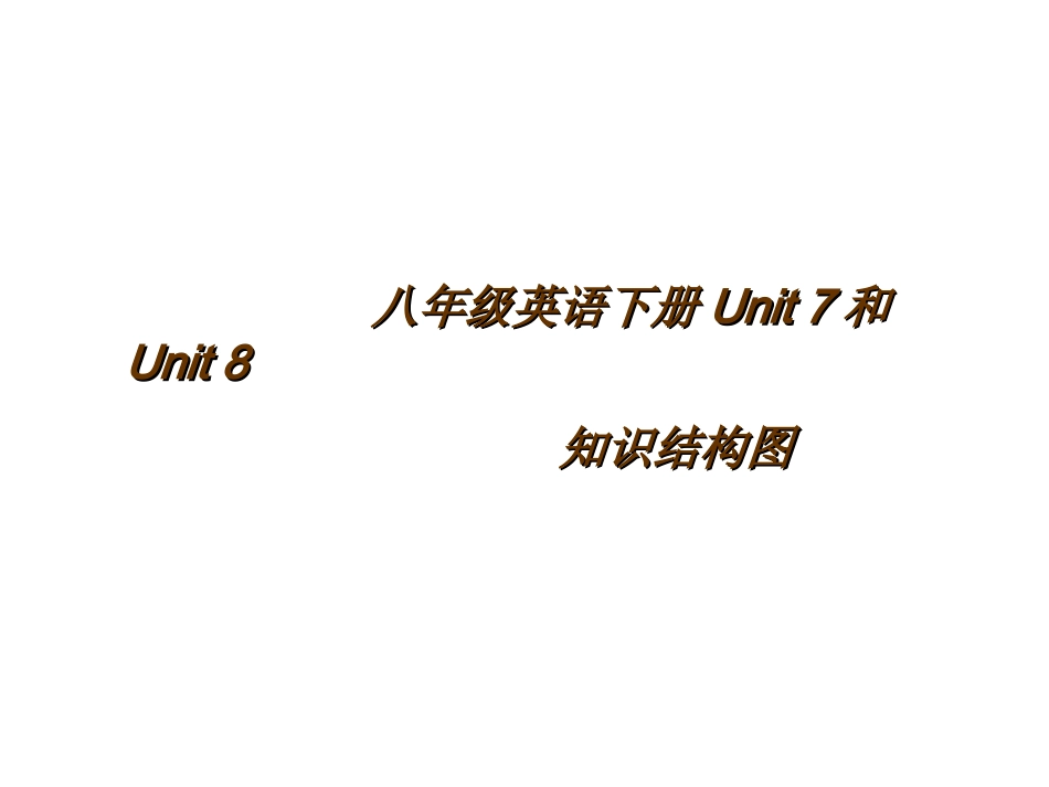 八年级英语下册Unit7和Unit8知识结构图_第1页