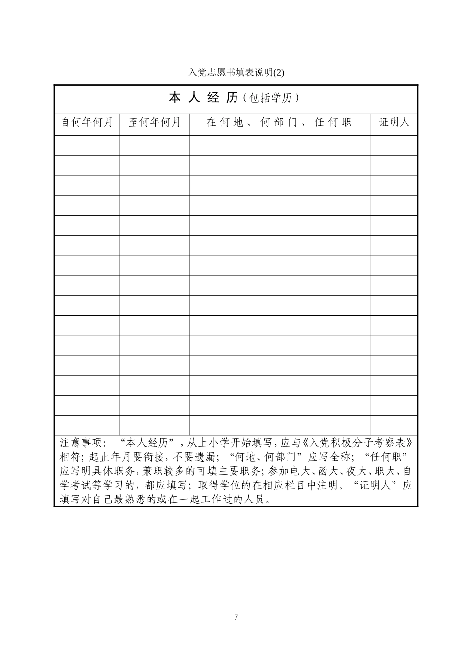 入党志愿书填表说明(样本)_第2页