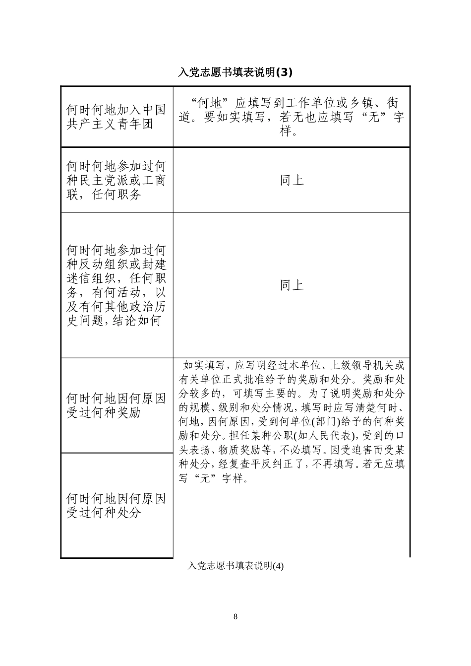 入党志愿书填表说明(样本)_第3页