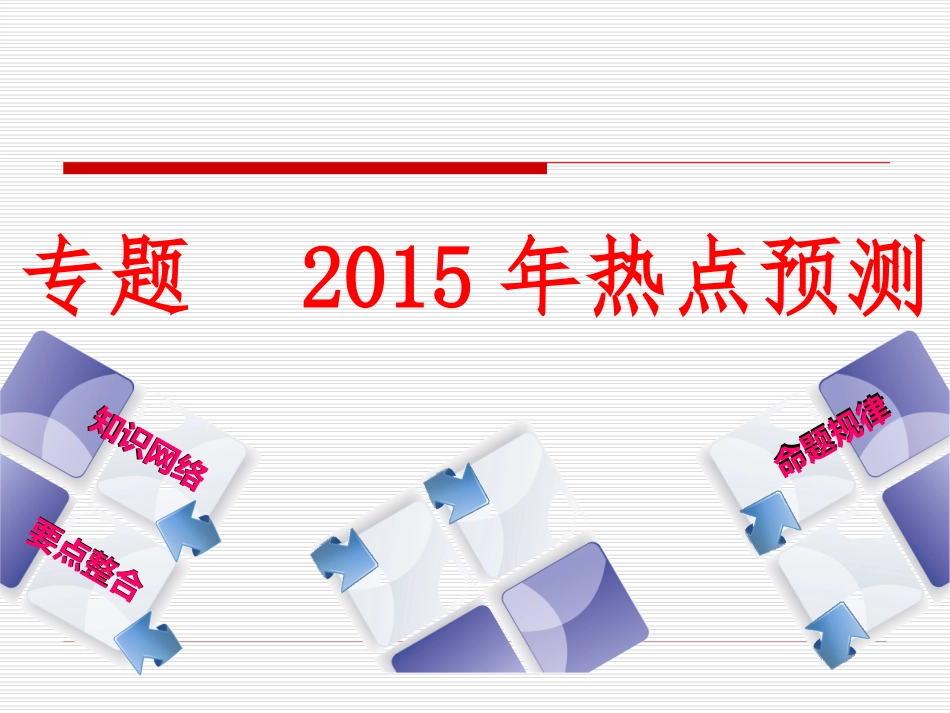 【2015中考复习方案】（安徽地区，新课标）历史中考总复习专题突破专题十一　2014年热点预测+课件（共21张PPT）_第1页