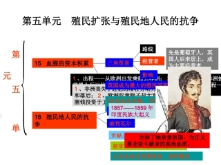 历史：第五单元殖民扩张与殖民地人民的抗争复习