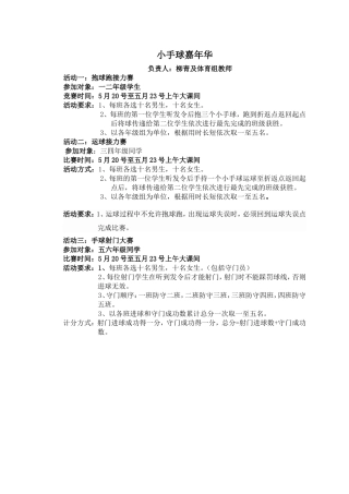 手球嘉年华方案