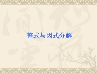 中考数学考前热点冲刺整式与因式分解