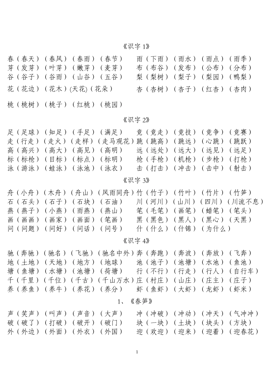 一下看拼音写词语_第1页