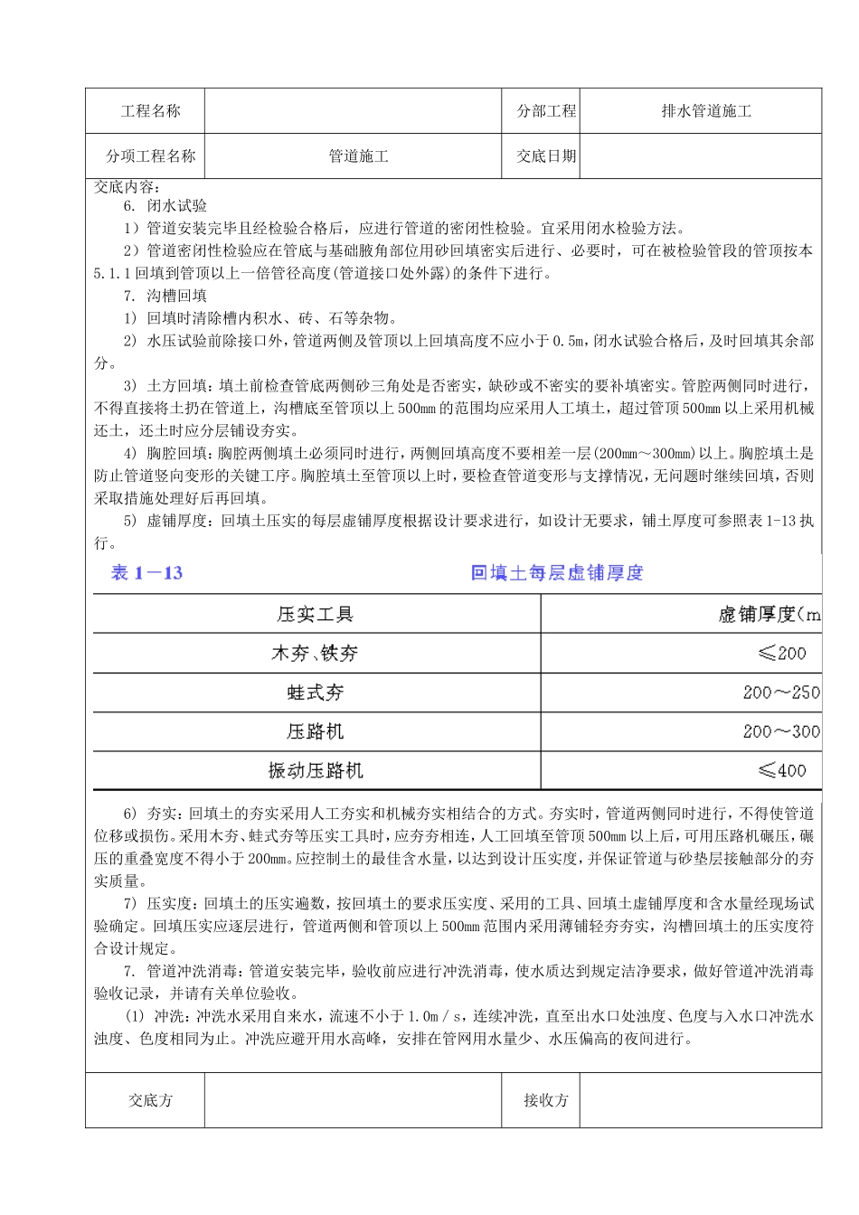 污水管道施工技术交底记录_第3页