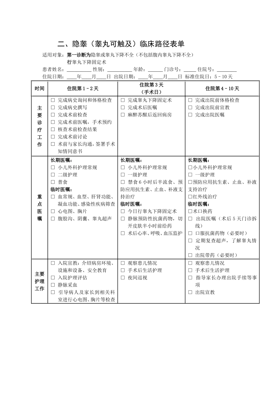 隐睾临床路径_第3页