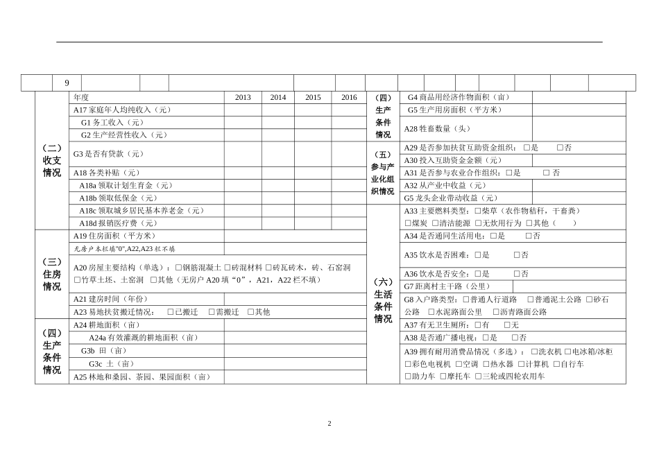 精准扶贫贫困户登记表_第2页
