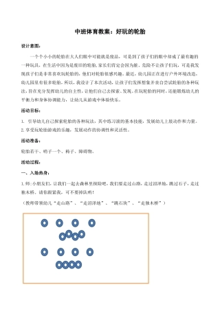 中班体育《好玩的轮胎》