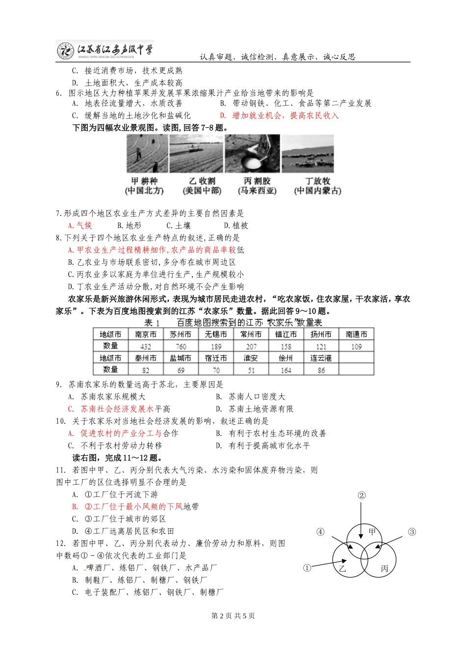 第8农业工业专题复习_第2页