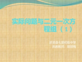 实际问题与二元一次方程组(1)-(4)