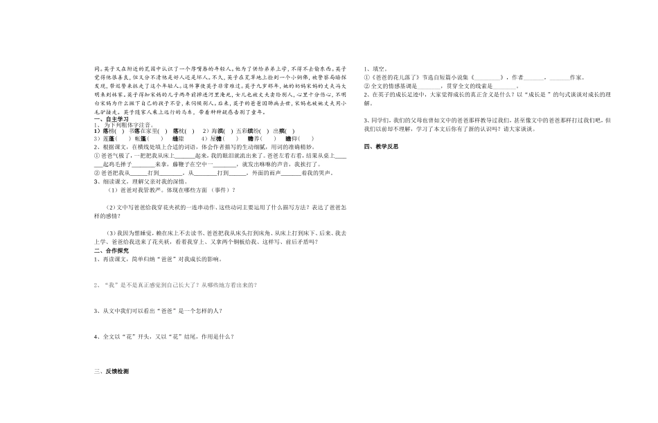 爸爸的花儿落了导学案_第2页