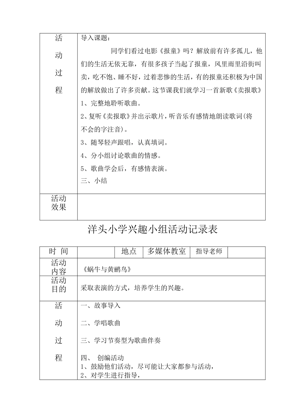 音乐兴趣小组活动记录表_第3页