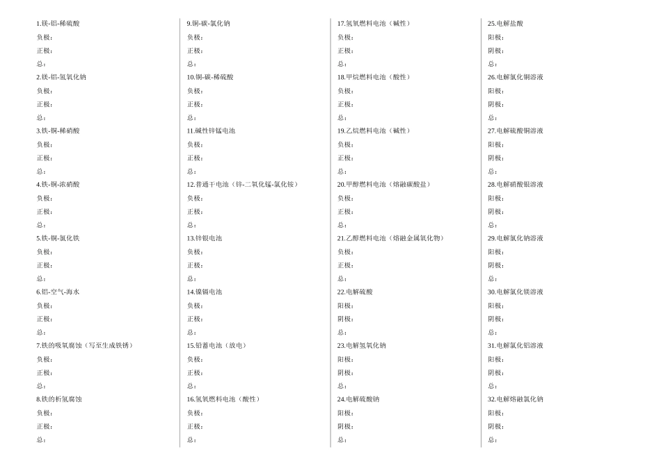 电化学方程式_第1页