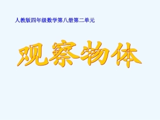 小学数学北师大2011课标版四年级观察物体(二)看一看PPT