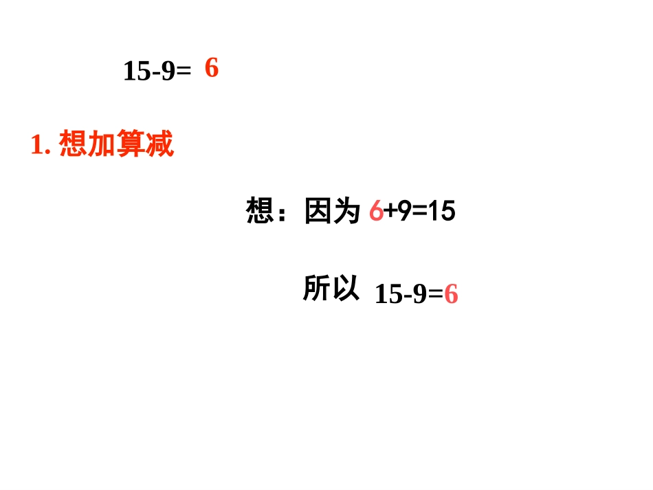 小学数学人教2011课标版一年级20以内退位减法复习课_第3页
