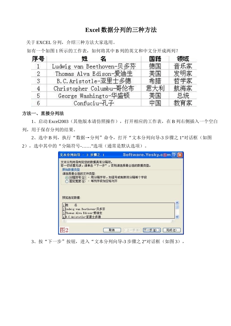 如何用Excel将数据分列_第1页