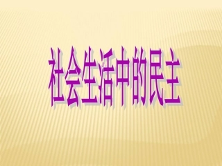 4-社会生活中的民主