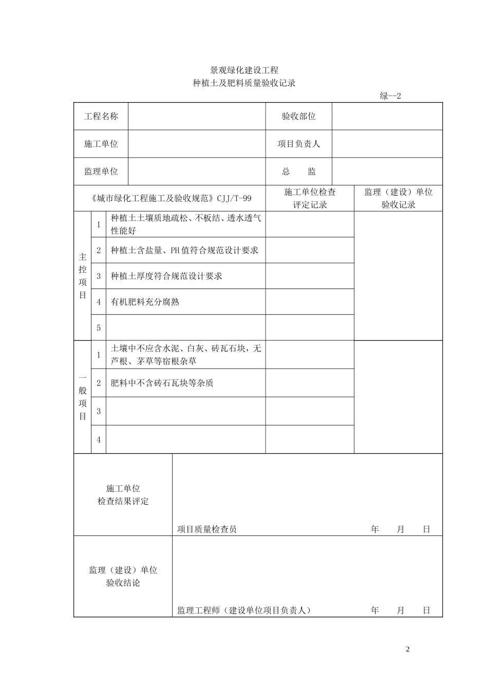 绿化检验批质量验收记录_第2页