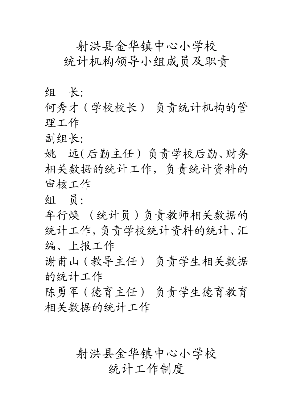 金华小学统计工作制度Microsoft Word 文档_第1页