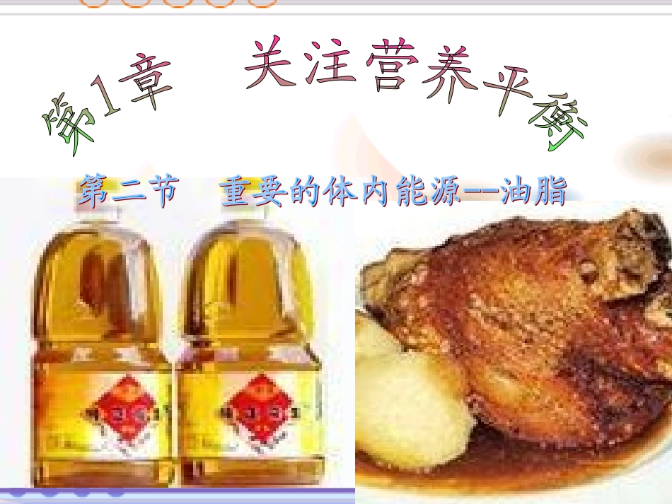 高中化学选修一重要的体内能源——油脂_第1页