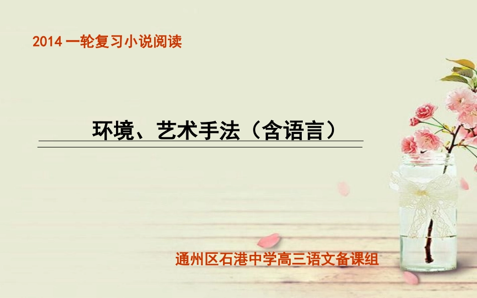 小说考点环境、艺术、语言_第1页