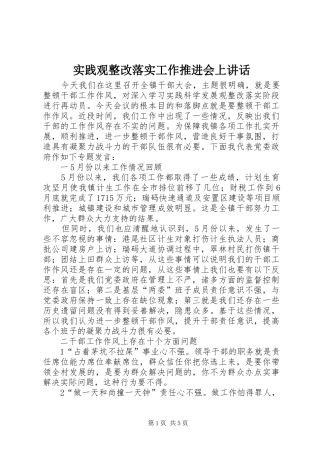 实践观整改落实工作推进会上讲话