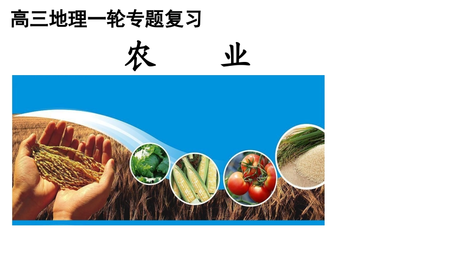 高三地理农业专题复习_第1页