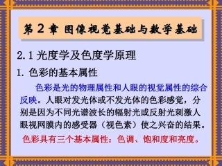 图像视觉基础与数学基础