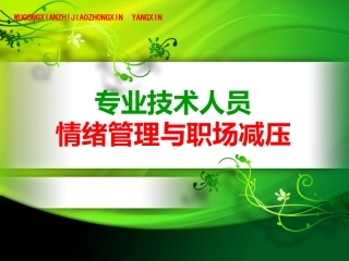 专业技术人员情绪管理与职场减压