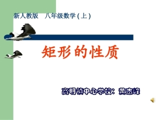 矩形性质+判定黄志峰