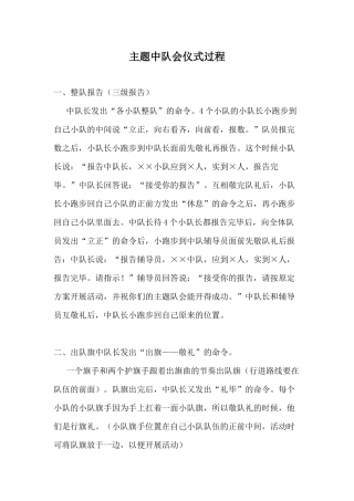 主题中队会仪式过程