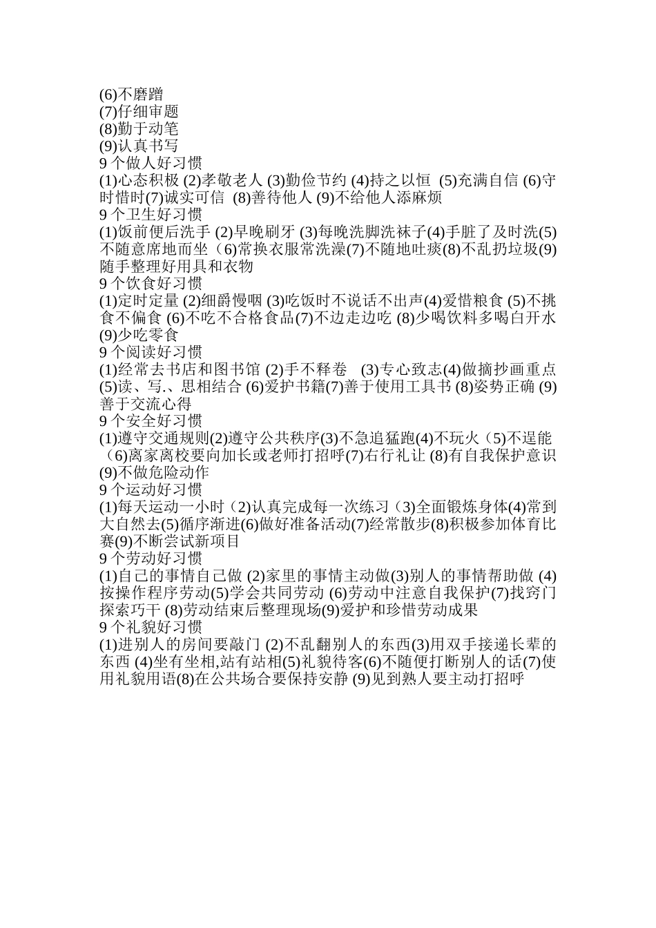 小学生家庭应该养成的十大行为习惯_第3页