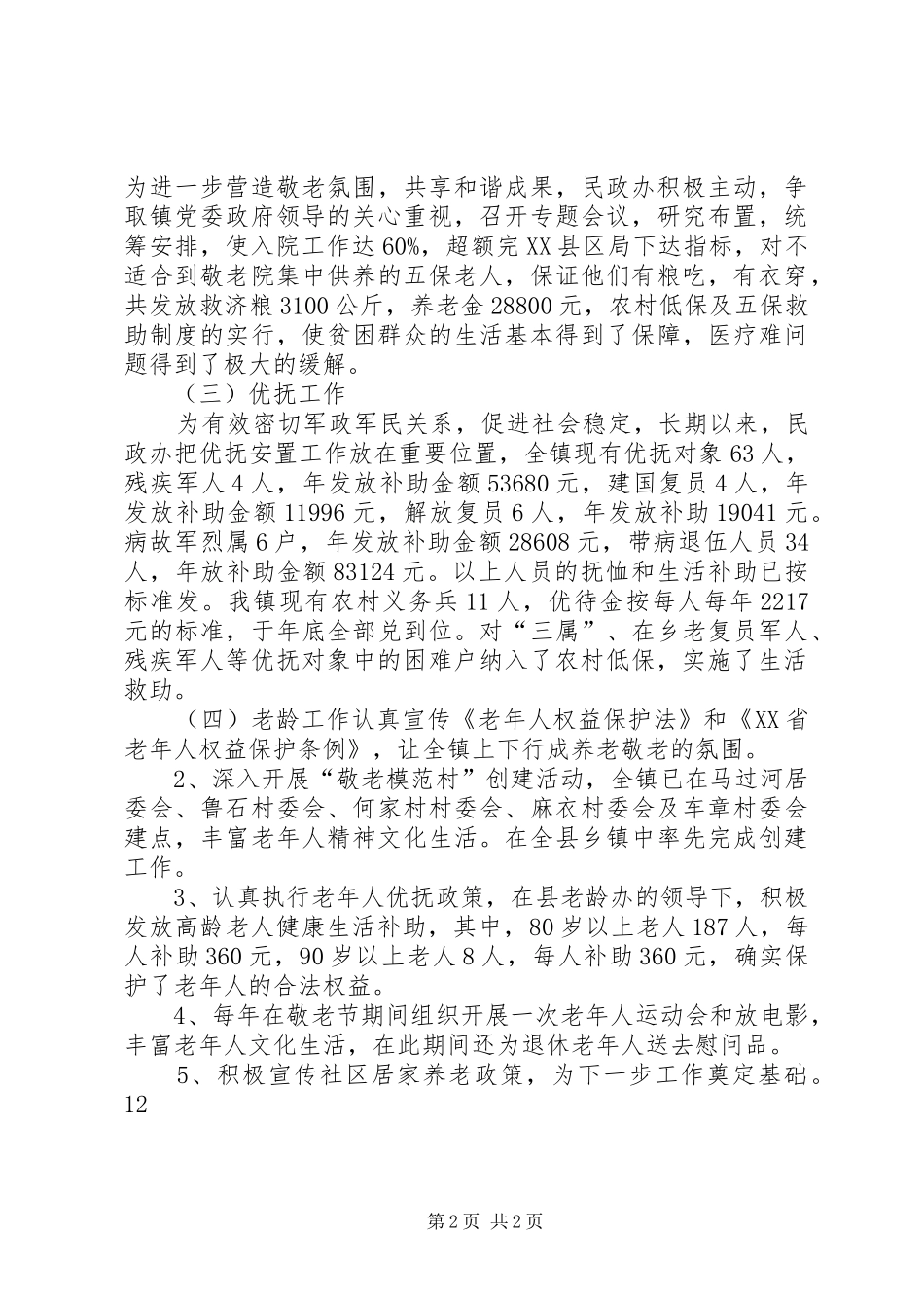 XX年乡镇民政办工作总结及XX年工作计划_第2页